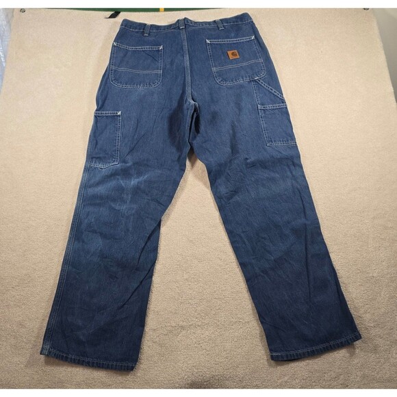 Carhartt Work Jeans Sz 36x30Blue Jeans 382-83 Dungaree Fit Carpenter - Picture 2 of 4